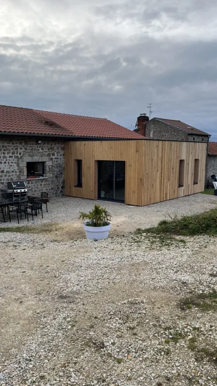 Agrandissement de maison en pierres au Puy-en-Velay, Montfaucon-en-Velay, Mobe Construction Bois